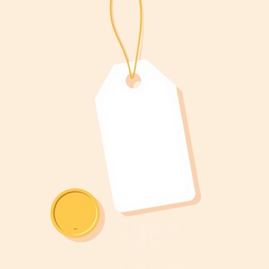 シンプルな値札とコインのイラスト