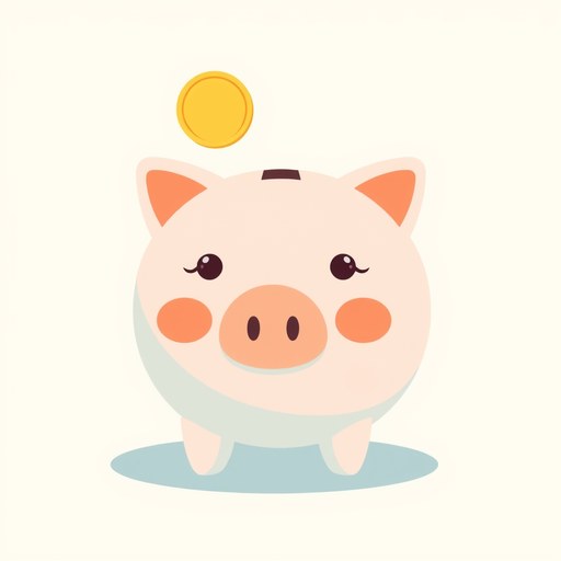 貯金箱とコインのイラスト