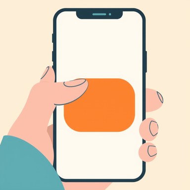 スマートフォンで会員登録するイラスト